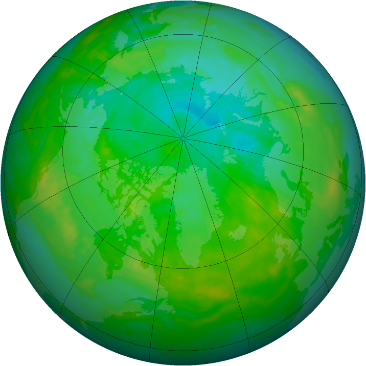 Arctic ozone map for 28 July 1986